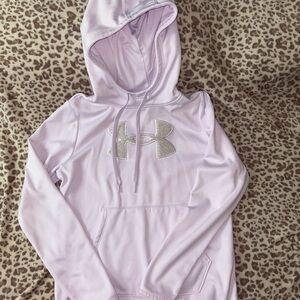 Under Armour Light Purple Hoodie with Silver Logo
